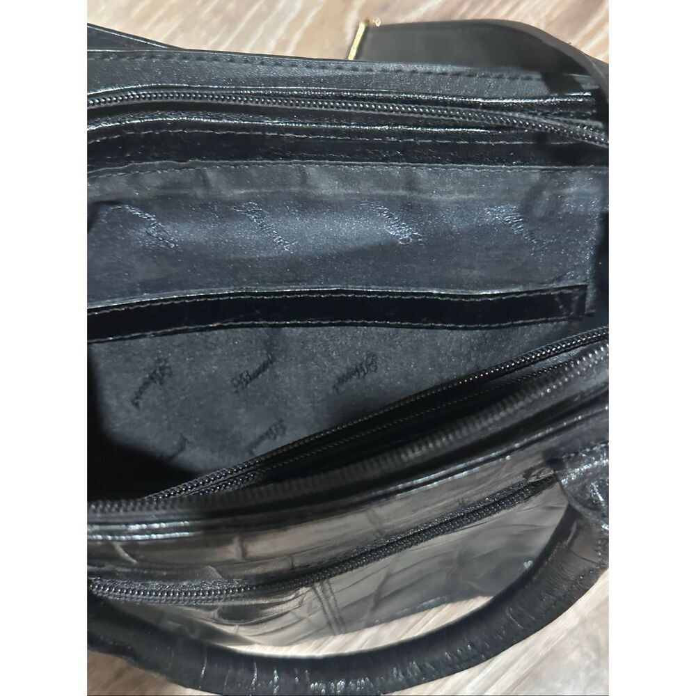 Ashwood black small croc embossed leather purse - Picture 6 of 10